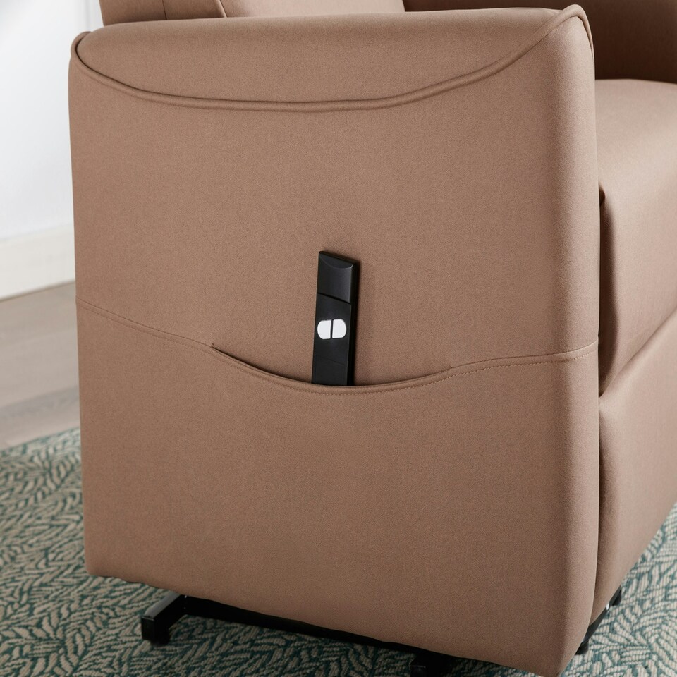 image 1 of Clifton Electric Fabric Single Motor Rise Recliner Lift Mobility Chair (Beige)