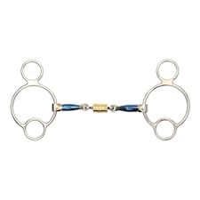 Shires Sweet Iron Roller Horse Universal Bit - Blue - 5in