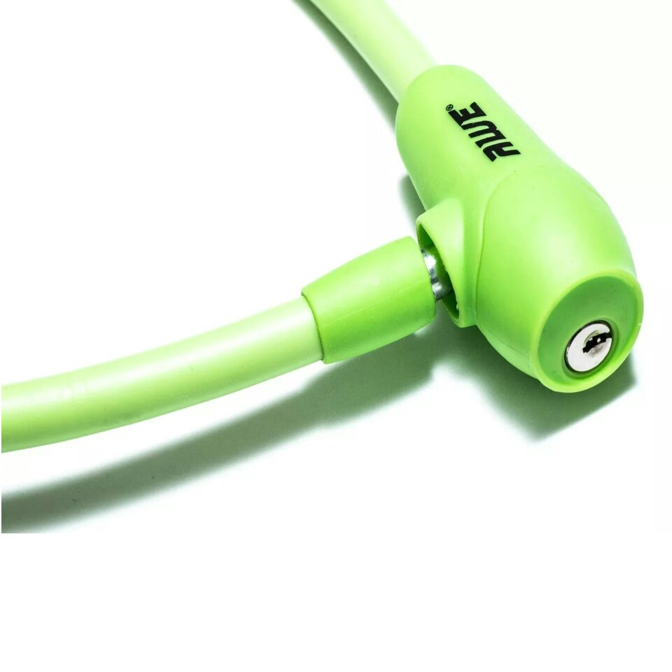 image 1 of AWE Silicone 600mm x 12mm Bike Automatic Hardened Steel Cable Lock Green