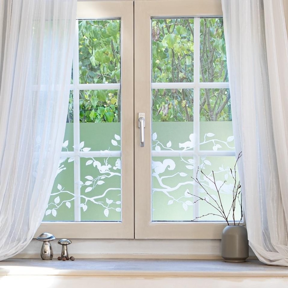 image 1 of d-c-fix Pineview 45cm x 1.5m Premium Static Cling Vinyl Window Film for Privacy and Decor