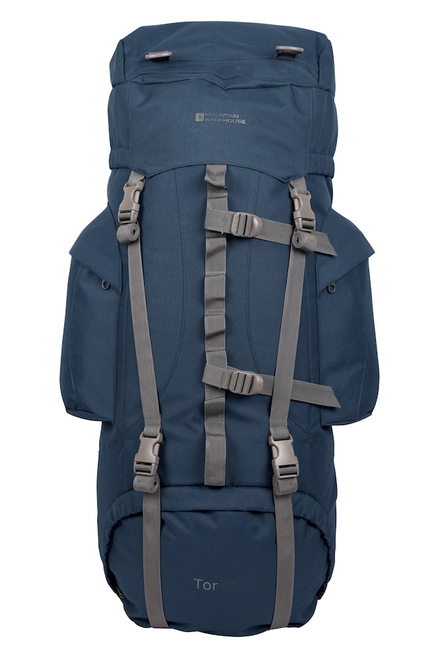 image 1 of Mountain Warehouse Tor 65L Rucksack Adjustable Back Water Resistant Hiking Backpack