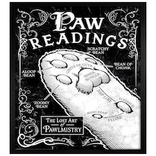 Black Wooden Framed Paw Readings Maxi Poster