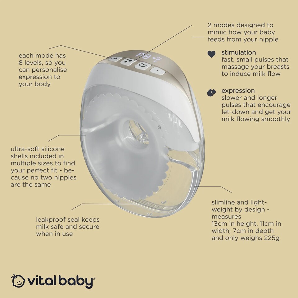 image 1 of Vital Baby Nurture double flow wearable pump | White | 2