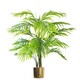 image 1 of Artificial 130cm Areca Palm Tree - Realistic with Gold Metal Planter | Green | 4ft