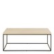 image 2 of Barossa Coffee Table with Light Oak Top & Black Steel Base 110x55x45cm