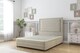 image 1 of Sloomy Ashford Cream Plush Divan Bed Base 2 Drawers Right Side With 26 Inch Strutted Headboard & 12 Inch Matching Footboard | Cream | Cream | Single | 1