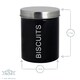 image 3 of Harbour Housewares Black Round Metal Kitchen Biscuit Tin Kitchen Caddy Kitchen Storage Containers Bin Canister