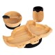 image 1 of Tiny Dining 4pc Dinosaur Bamboo Suction Baby Feeding Set - Black