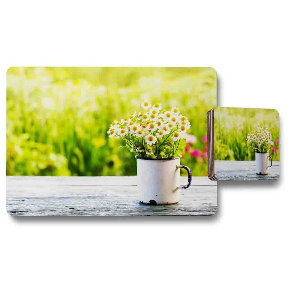 Spring Daisies Placemat & Coaster Set