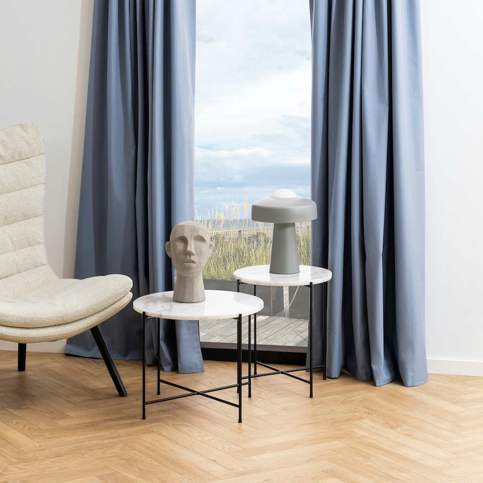 image 1 of Avila Side Table with White Marble Top 42x45cm
