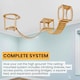 image 3 of NOVECRAFTO Modular Ceiling Cat Furniture – Wooden Hanging Cat Tower with Shelves, Bridge & Sleeper – Space-Saving Climbing System for Indoor Cats Brown