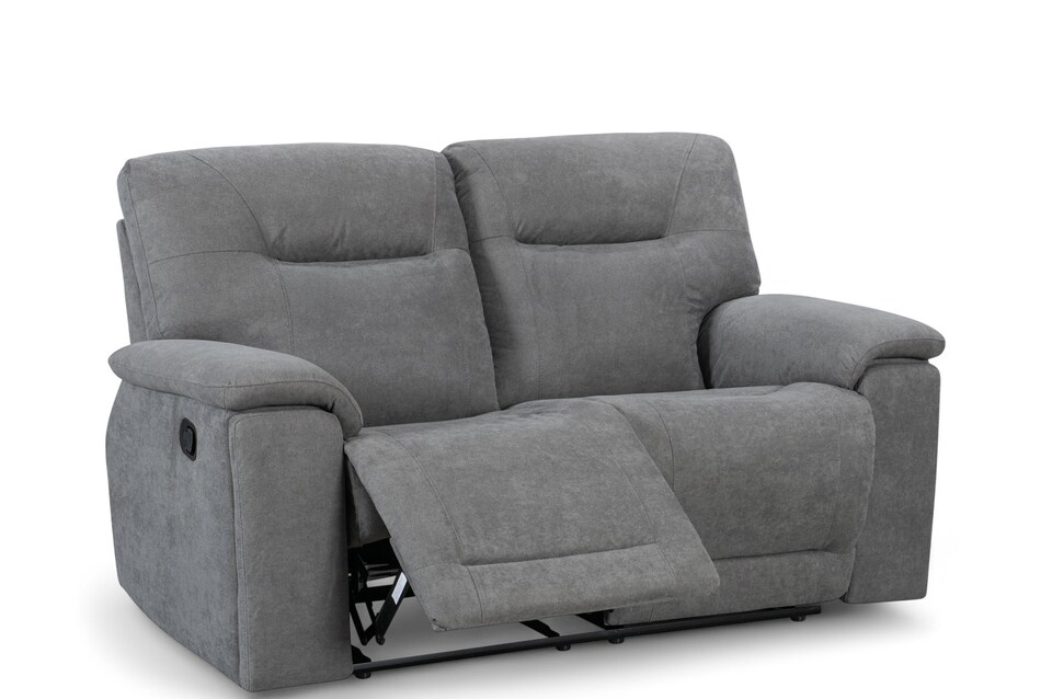 image 1 of Grey Fabric 2 Seater Manual Recliner Sofa MURCIA