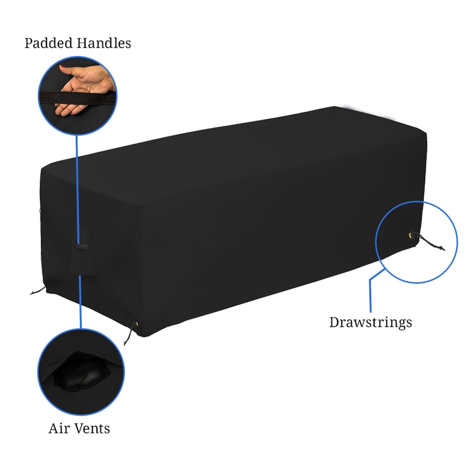 image 1 of Covers&All Rectangular Fire Pit Cover, Rectangle shape, 38 in L x 28 in W x 17 in H, Black