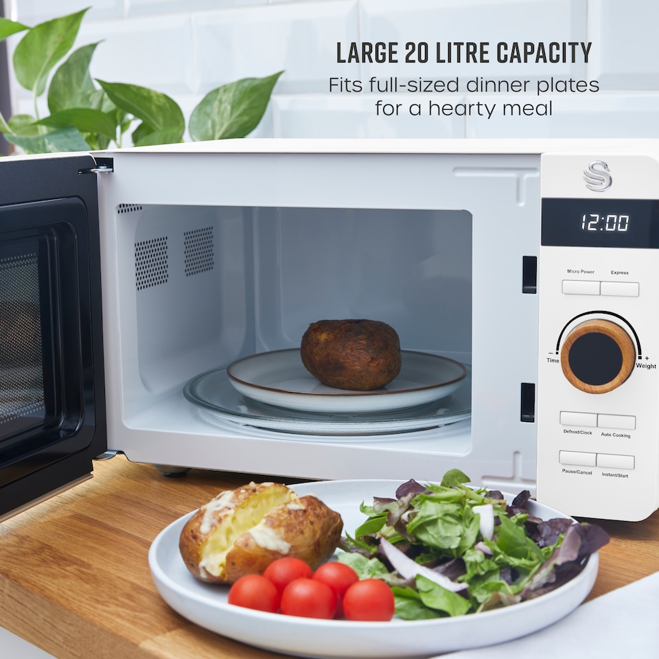 image 1 of Nordic 20L 800W Dig Microwave White LED