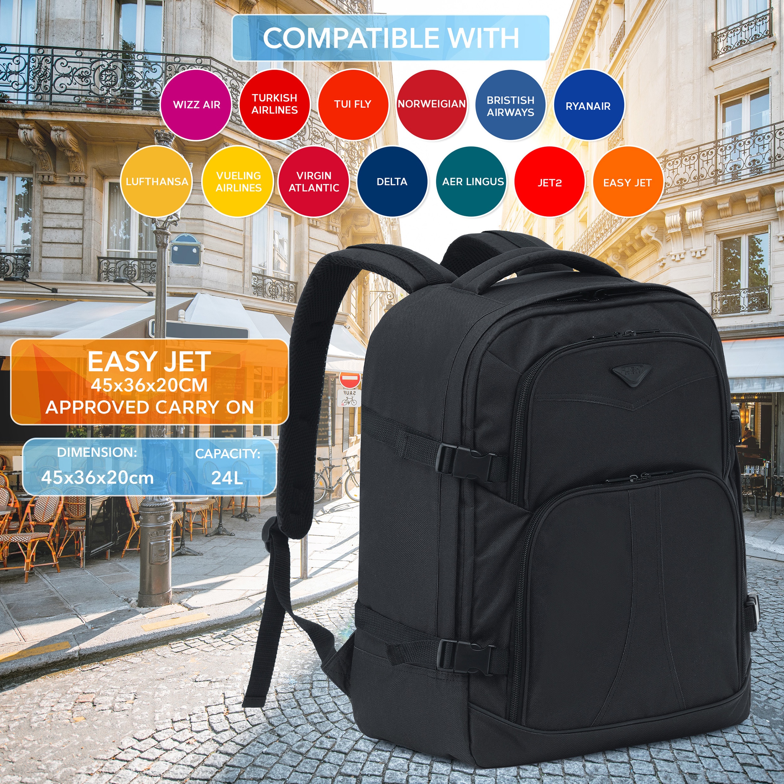 【中古美品】 Stealth Electronic Flight Bag Flight Knight Underseat Backpack 45x36x20cm easyJet Free Carry On