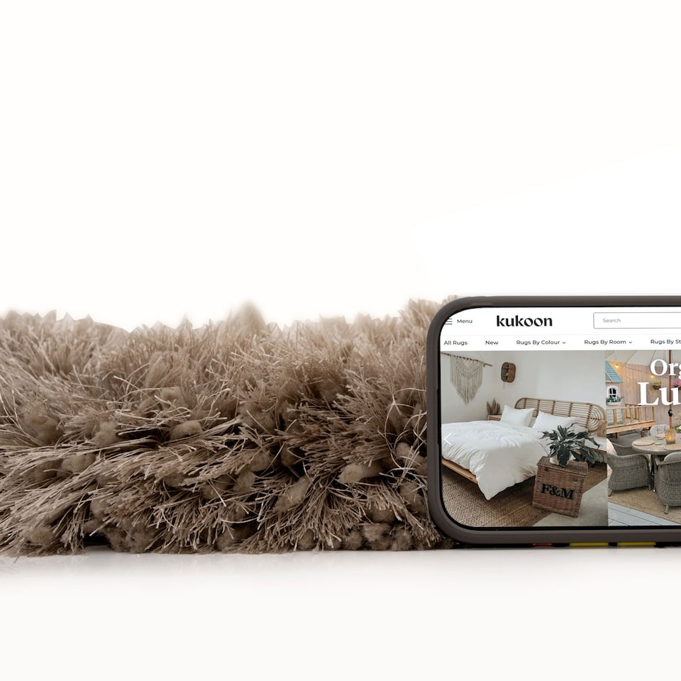 image 1 of Grey Beige Soft Shaggy Fluffy Living Area Rug | Cream | Beige | 160cm x 230cm