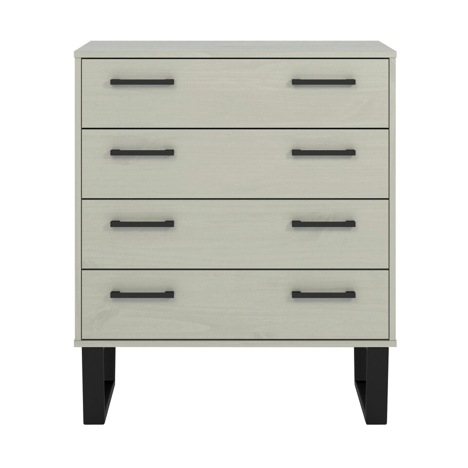 image 1 of Core Products Texas, 4 Drawer Chest Of Drawers H90.3cm x W76.5cm x D39.5cm Grey