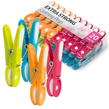 1 Pack of Caraselle Extra Strong Non Slip Clothes Pegs (20 Pegs)