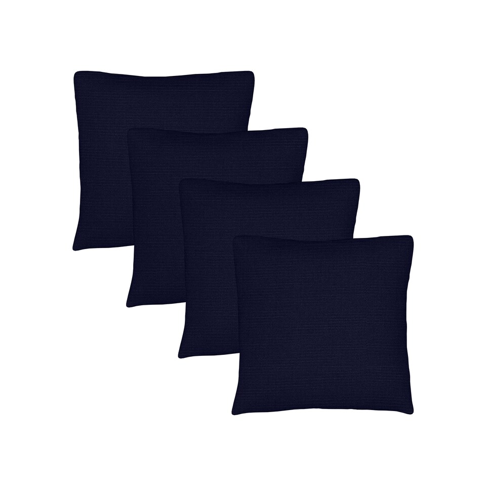 image 1 of Covers&All Sunbrella Throw Pillows Pack Of 4, Square 16 x 16, Canvas Navy