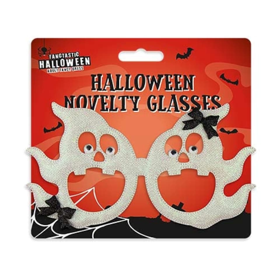 Halloween Ghost Glitter Novelty Fancy Dress Glasses