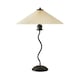 image 8 of ValueLights Wiggle Matte Black Table Lamp with Cream Tapered Shade | Black | White