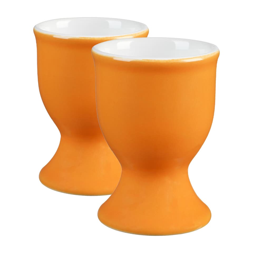 image 1 of Argon Tableware Coloured Ceramic Egg Cups - 5cm - Yellow - Pack of 2