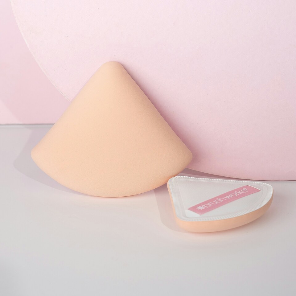 image 1 of Brushworks Triangular Pillow Puff Duo