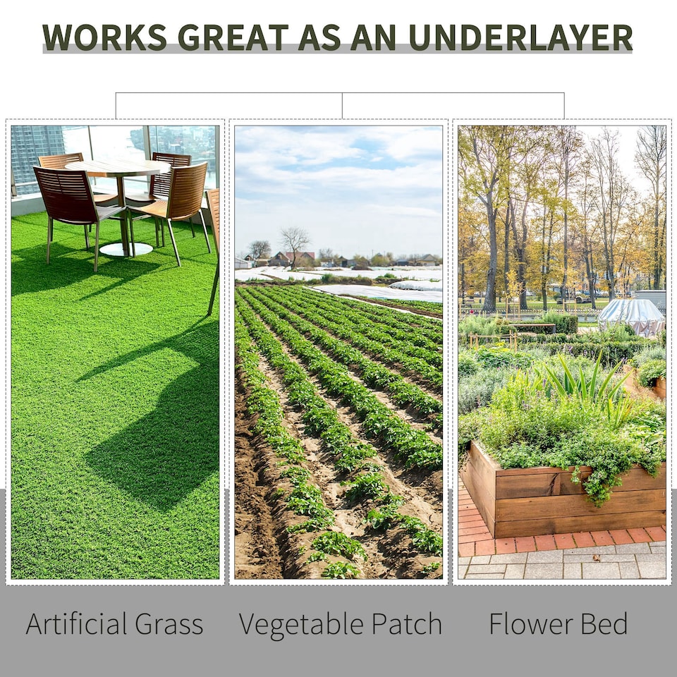 image 1 of Outsunny 2x50m Weed Barrier Fabric Durable Convenient Design Weed Block Mat