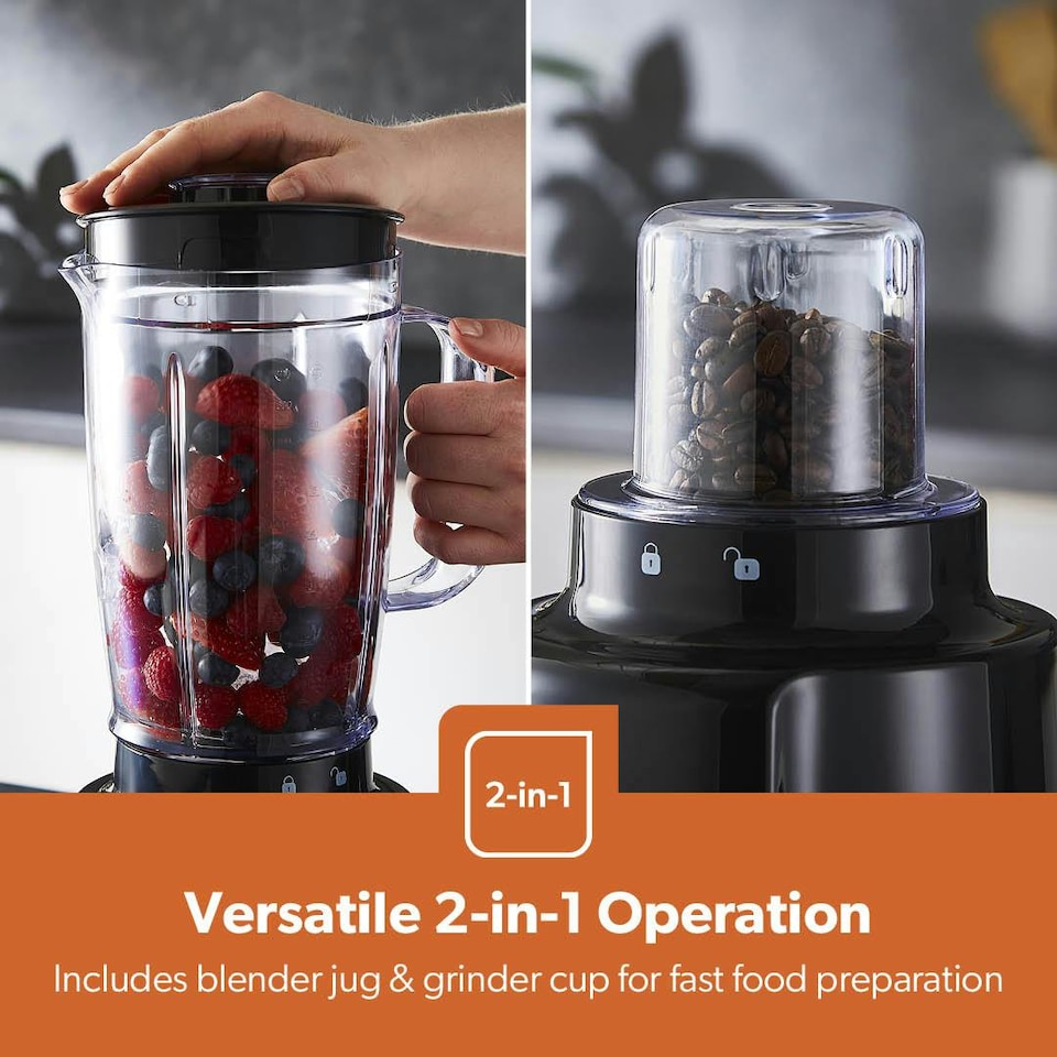 image 1 of GEEPAS Electric Blender Smoothie Maker, Food Jug Blender 650W | Black