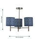 image 6 of Set of 2 Brea - Antique Brass Light Fittings with Navy Cut Out Shades Bronze | Blue
