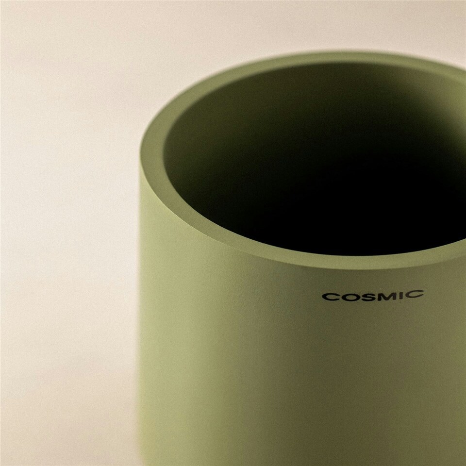 image 1 of Cosmic Countertop Brush Holder with Durable Resin for Bathroom, Olive Green