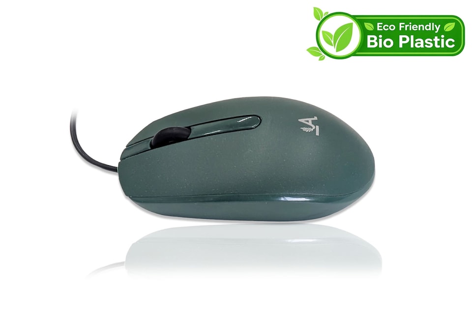 image 1 of Accuratus Bio M100 Mouse - USB-A Wired Full Size Biodegradable Mouse - Forest Green
