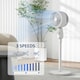 image 3 of HOMCOM Pedestal Fan for Bedroom, Powerful Air Circulator with 3 Speed, White