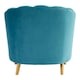 image 5 of Interiors by Premier Blue Velvet Scalloped Armchair, Supportive Armrest Lounge Chair, Easy to Clean Velvet Accent Chair