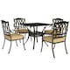 image 1 of Outsunny 5 Pieces Cast Aluminium Garden Dining Set with Parasol Hole, Bronze 