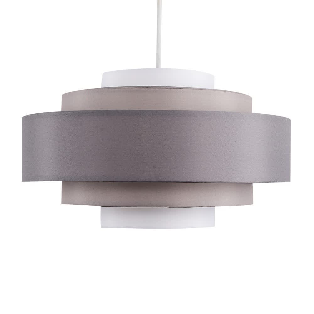 ValueLights Hampshire Pair 3 Tone Grey 5 Tier Ceiling Pendant Shades Grey
