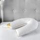 image 1 of V Shape Goose Feather And Down Luxury Pillow 100% Cotton Cover | White