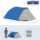 image 5 of Outsunny Compact Camping Tent with Vestibule & Mesh Vents for Hiking Green