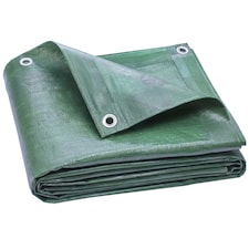 Outsunny 3 x 4m Waterproof Tarpaulin, 90GSM Tear-Resistant PE Tarp | Green | Green | 300 x 400 cm