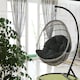 image 3 of Living and Home Thick Hanging Egg Swing Chair Cushion - Black | Black
