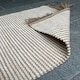 image 2 of Colva Rug Yarn in Natural Beige Ivory Stripes - Cotton - L90 x W150 Brown