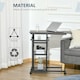 image 8 of HOMCOM C-Shaped Mobile Sofa Bed Side Table Adjust Height 3-Tier Cart w/ Brake
