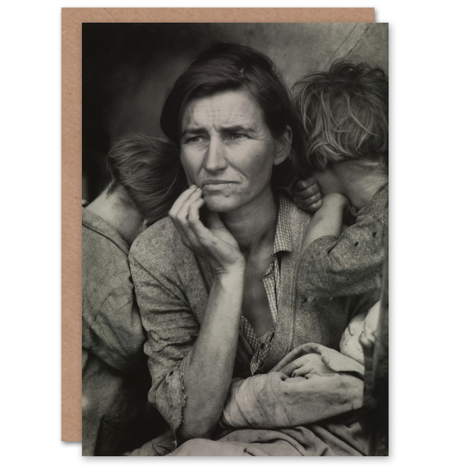image 1 of Dorothea Lange Art Card Migrant Mother and Children Photograph