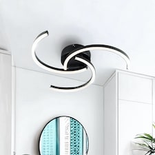 Curve - Black LED Flush Ceiling Light | Black | 1