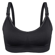 Soft & Comfortable Wireless Nursing Bra with Easy Open Clips - Small / Black