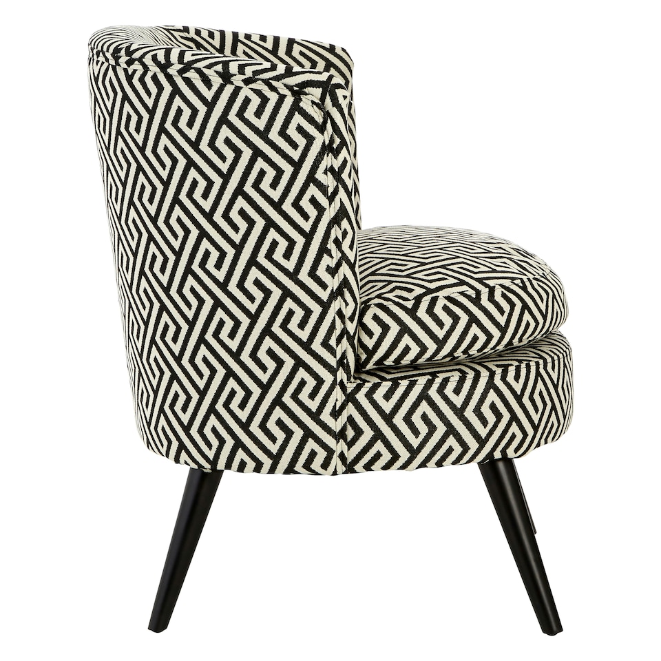 image 1 of Interiors by Premier Round Black and White Round Armchair, Accent Chair for Living Room, Accent Lounge Chair for Home
