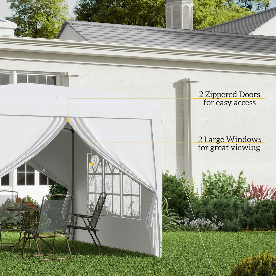 image 1 of Outsunny 3mx3m Pop Up Gazebo Party Tent Canopy Marquee with Storage Bag Blue