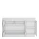 image 2 of Lyon 3 Door Glazed Sideboard (including LED lighting) in White and High Gloss