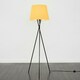 image 1 of ValueLights Camden Black Tripod Floor Lamp Mustard Taper Shade & Bulb Yellow