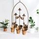 image 5 of Wall Mirror with Triple Planter - Metal - L15 x W45 x H75 cm - Rusty